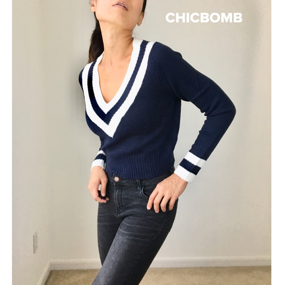 VARSITY KNIT PULLOVER SWEATER TOP - Picture 8 of 10